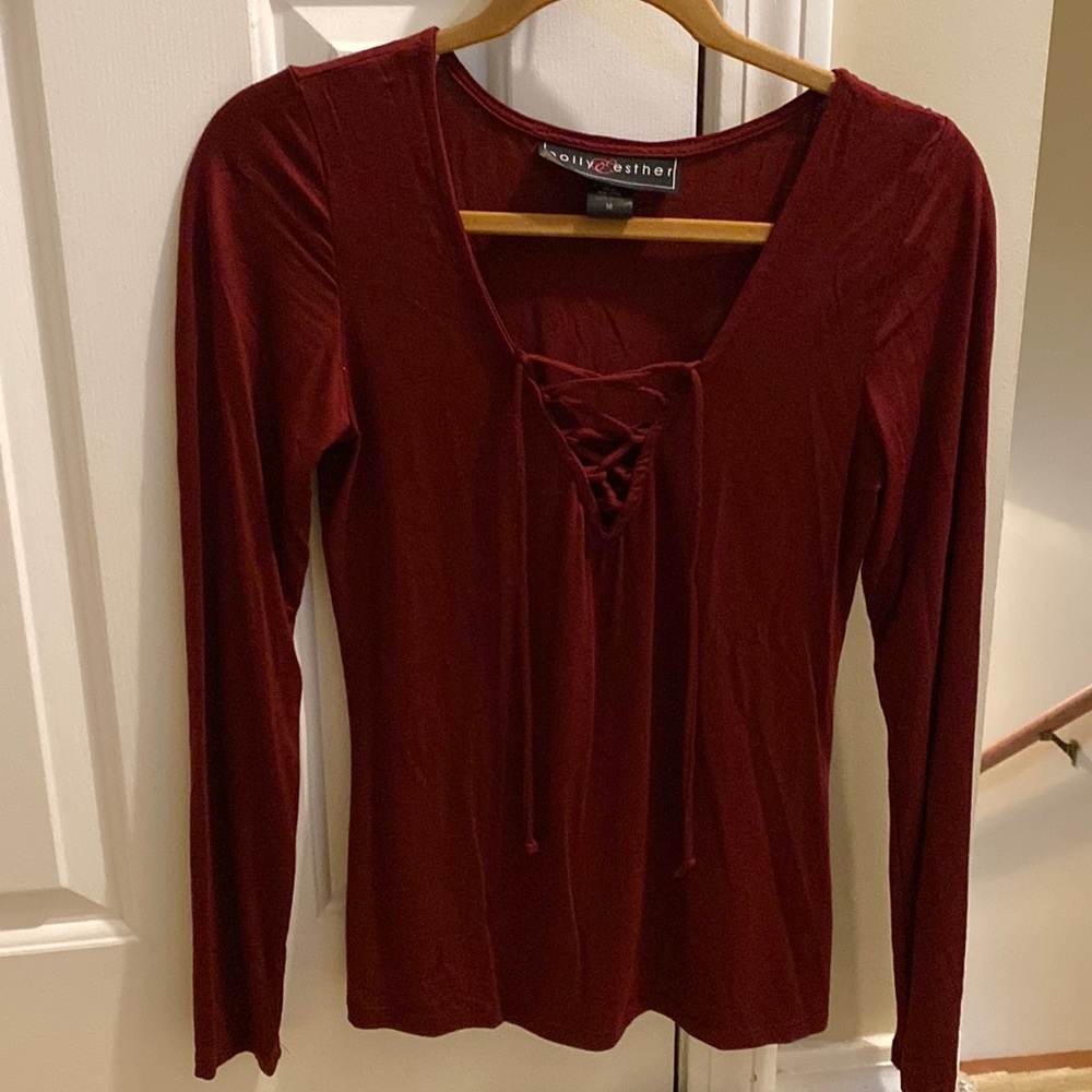 Maroon long sleeve top